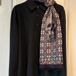 WINTER SALE!!!  Mario Caldi 100% Cashmere Mens Quarter Button Sweater